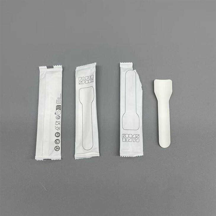 white ice cream paper spoon